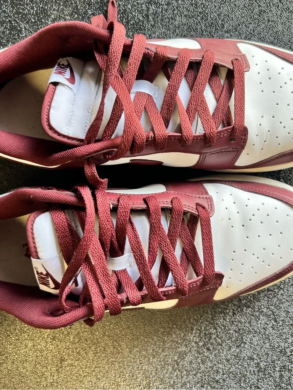 Nike Men’s Low-Top Sneakers in Burgundy and White